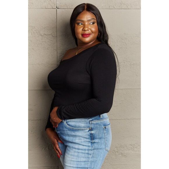 Culture Code Fall For You Full Size Asymetrical Neck Long Sleeve Top - Picture 8 of 10